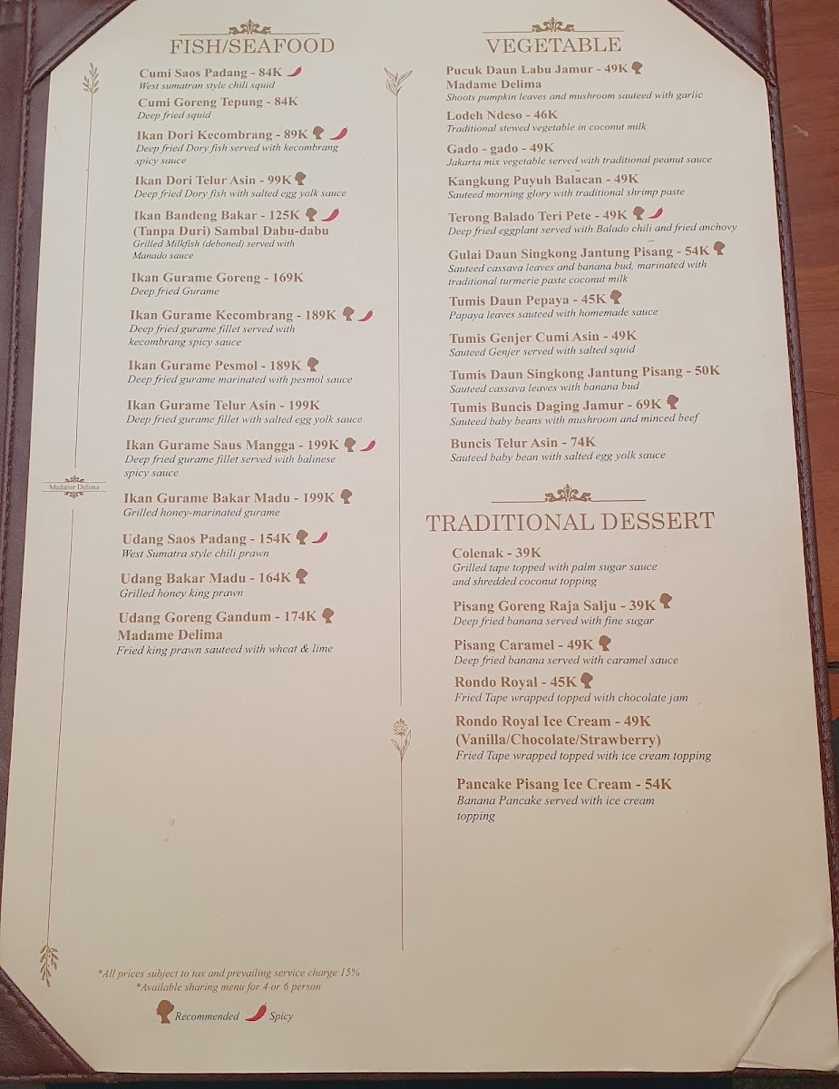 Madame Delima Menu - Image 2