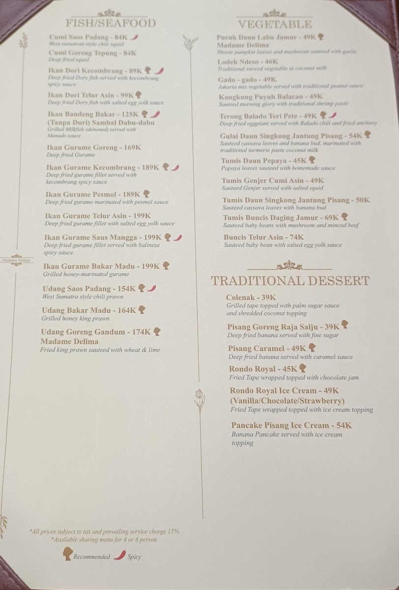 Madame Delima Menu - Image 3