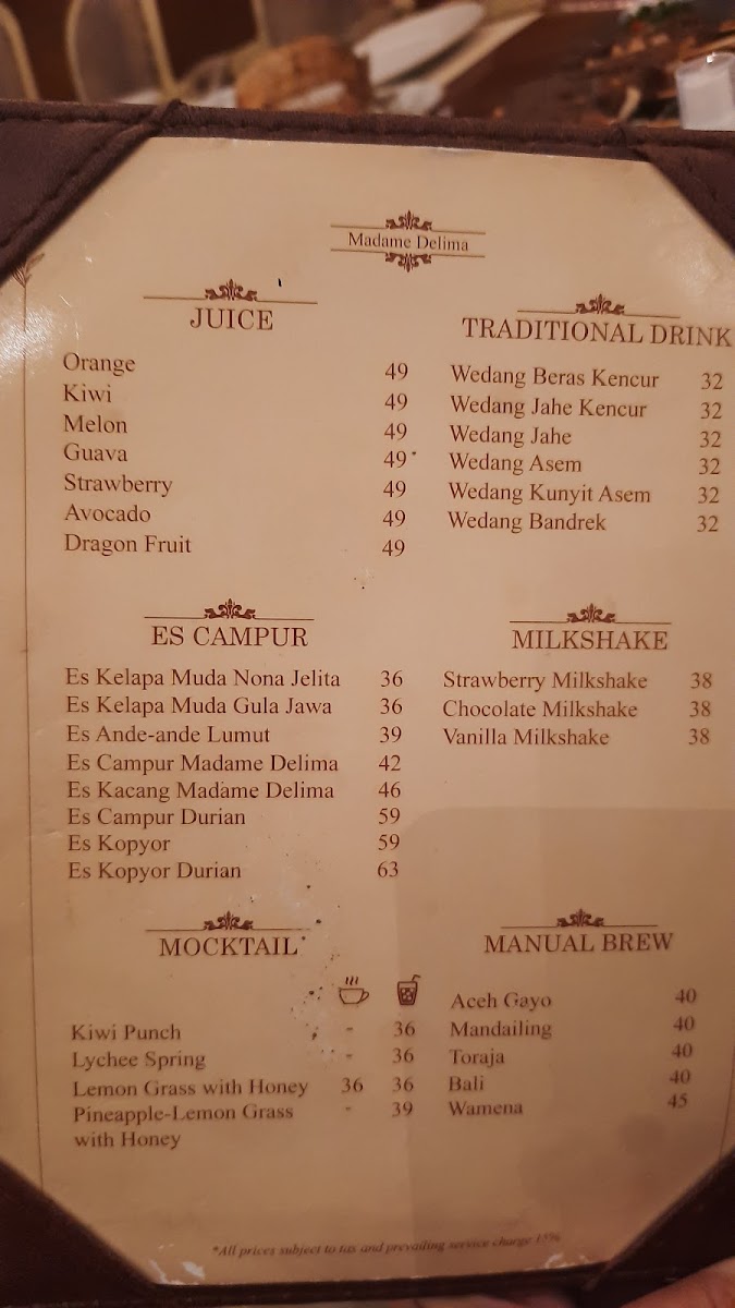 Madame Delima Menu - Image 5